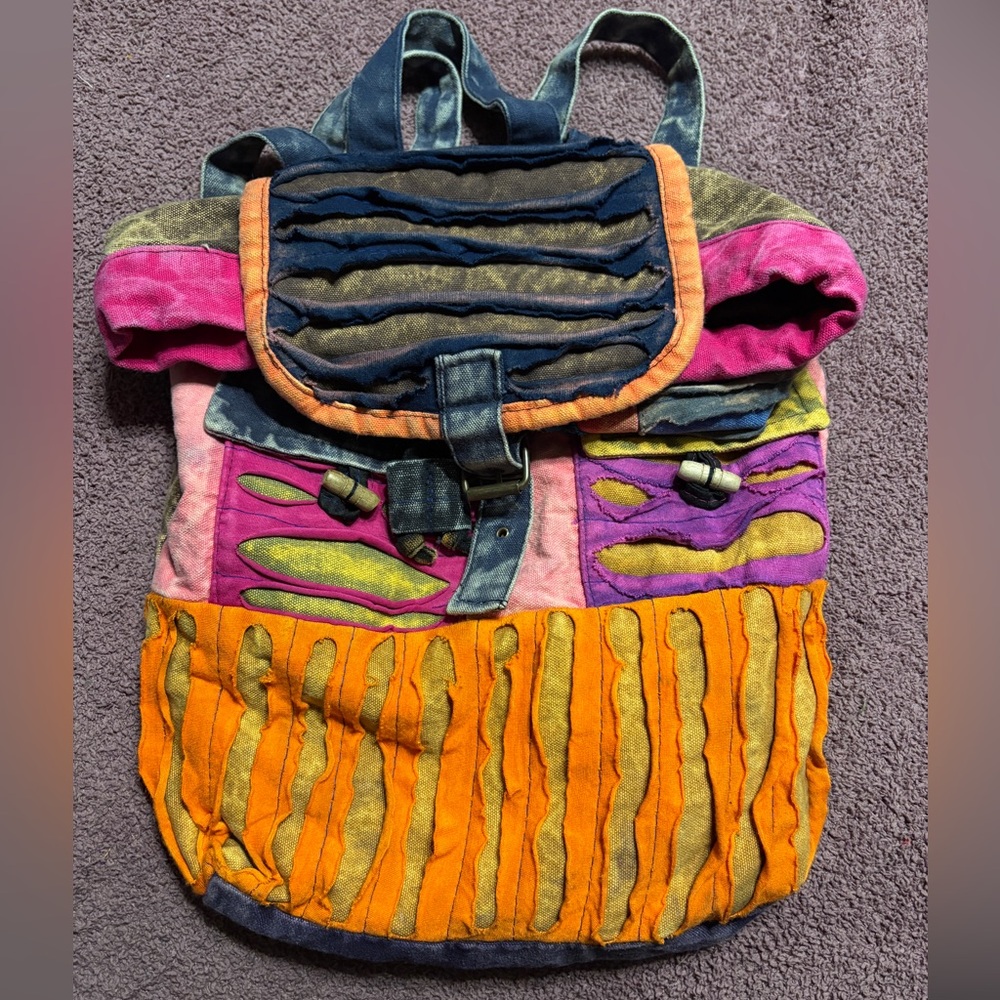 Colorful Patchwork Backpack - image 1